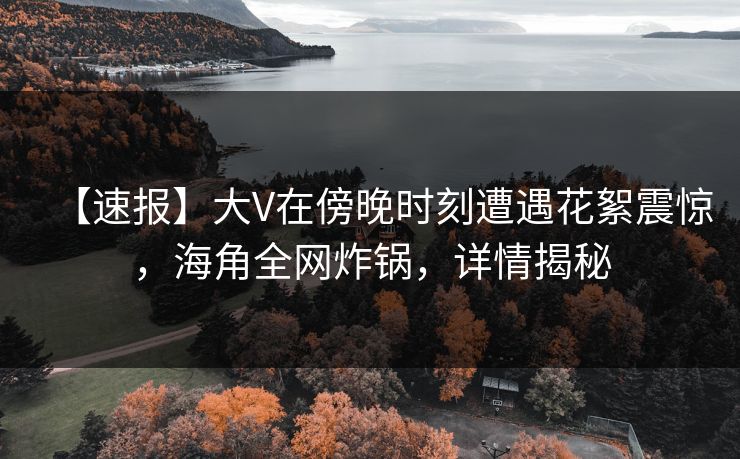 【速报】大V在傍晚时刻遭遇花絮震惊，海角全网炸锅，详情揭秘